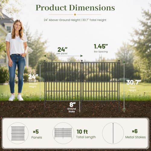 No Dig Garden Fence Outdoor for Yard (20 Sq Ft)