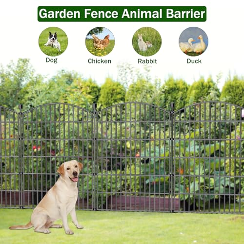 10 Panel No Dig Decorative Garden Fence 40" H x 23.6'L Outdoor Dog Barrier (95 Sq Ft)