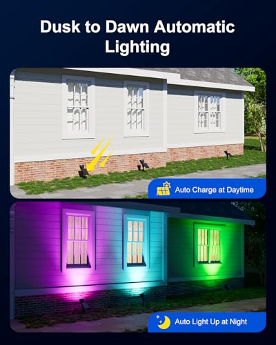 Color Change Solar Spot Light Outdoor Waterproof RGB Halloween Decor