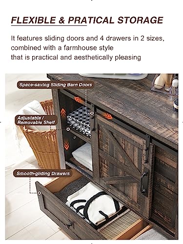 48 inch Farmhouse 4 Drawer