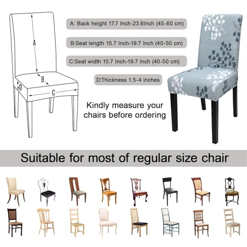 Pattern Chair Covers for Dining Room Set of 6