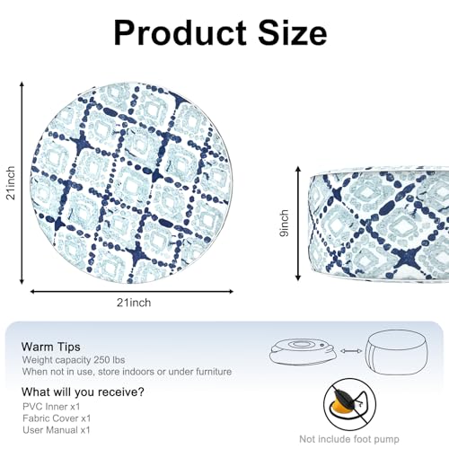 Inflatable Ottoman Stool D21 xH9 for Outdoor