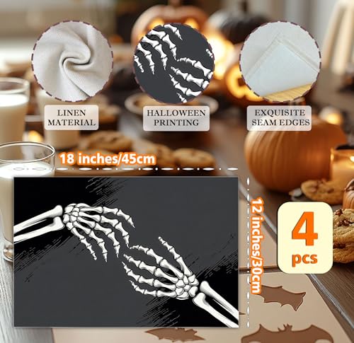 Halloween Skeleton Placemats Set of 4 (4 Count)