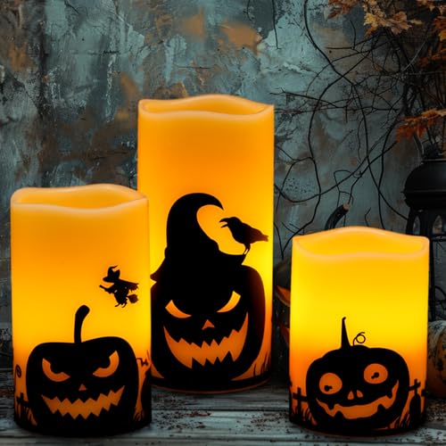 Halloween Pumpin Flameless Candles (3 Count)