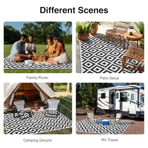 Outdoor Rug 5x8 ft Waterproof Reversible Mat