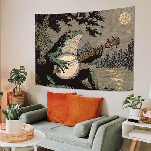 Folk Art Frog Banjo Tapestry