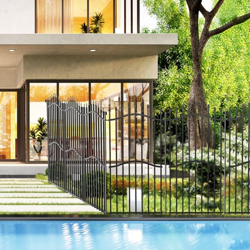 No Dig Garden Fence 48" H x 18'L with Gate Decorative Yard Dog Panels (9.5 Sq Ft)