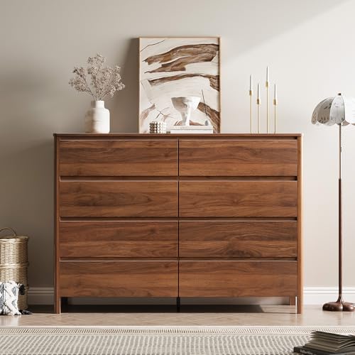 Walnut 8 Drawer Dresser for Bedroom