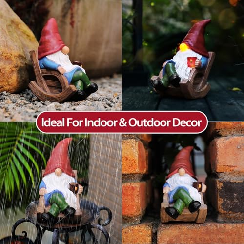 Solar Garden Gnomes Outdoor Statue with Solar Lights