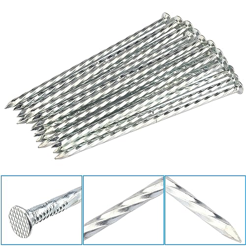 60 PCS 8 Inch Spiral Metal Galvanized Landscape Spikes (60 Count)