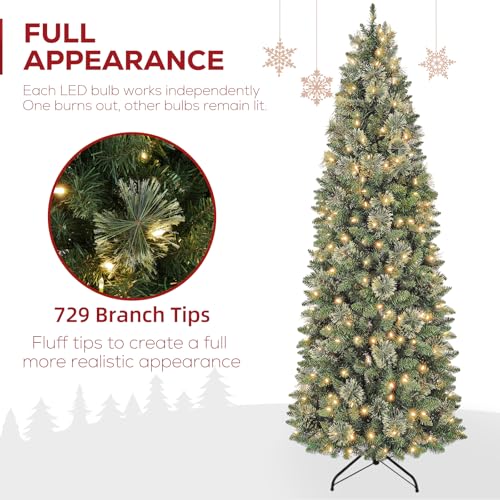 7.5 ft Slim Prelit Christmas Tree with Pine Needle