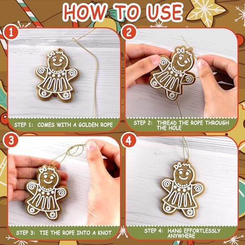 24pcs Christmas Gingerbread Man Ornaments (24 Count)