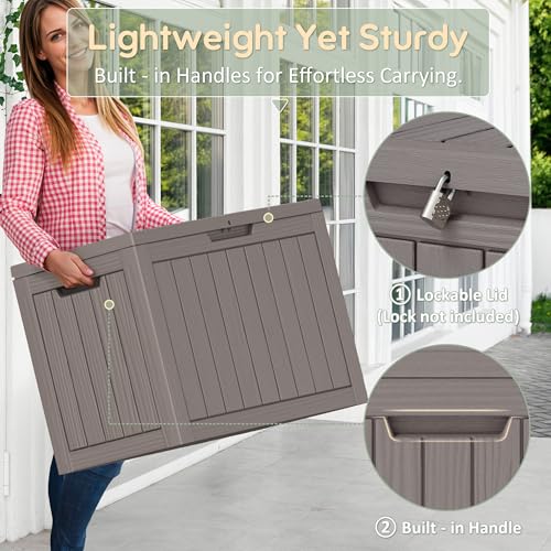 50 Gallon Outdoor Storage Box Waterproof Deck Box for Patio