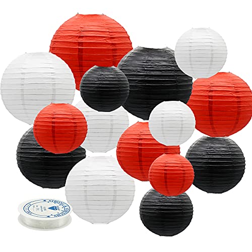 15 Pcs Round Paper Lanterns (15 Count)