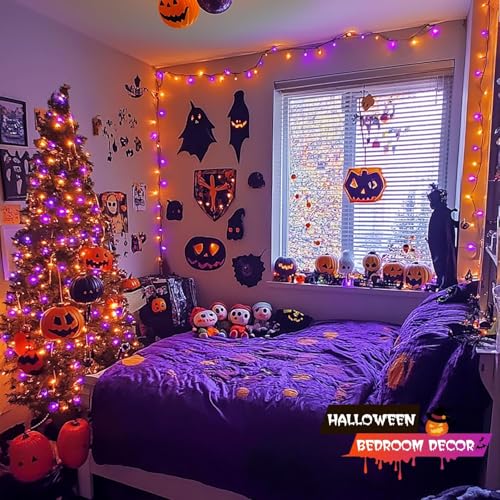66ft 200 LEDOrange and Purple Halloween String Lights