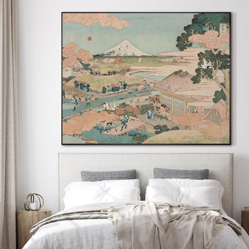 46"x60" Extra Large Framed Wall Art Japanese Ukiyo