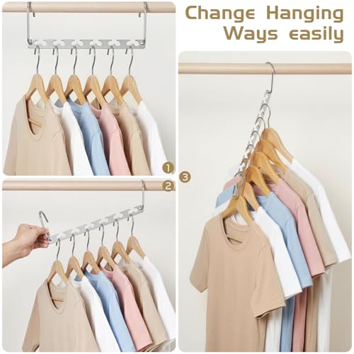 10.5 Inch Closet Space Saving Wardrobe Clothing Magic Hangers Oragnizer Heavy Chrome Hangers (8 Count)