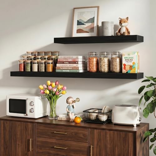 12 Inch Floating Shelves Wall Mounted for Display (2 Count)