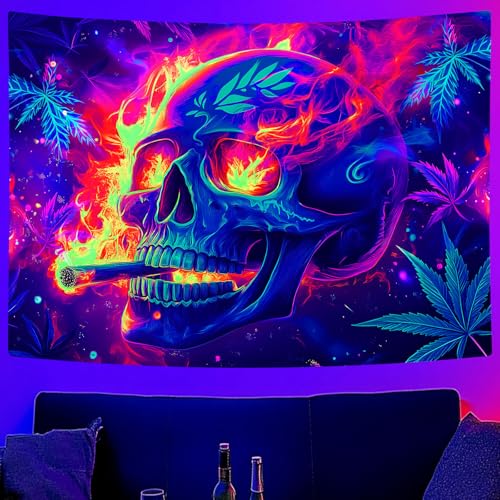 Blacklight Skeleton Tapestry
