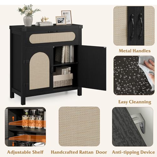 Rattan Sideboard Buffet Cabinets with Storage