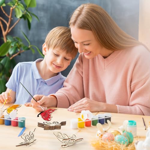 DIY 3D Spring Butterfly Wood Crafts to Paint (24 Count)