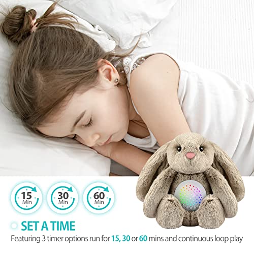 Baby Sleep Soother Bedtime Bunny with Starry Projector Night Light