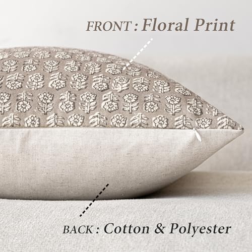 Decorative Floral Print Throw Pillow Covers 20×20 Inch (2 Count)