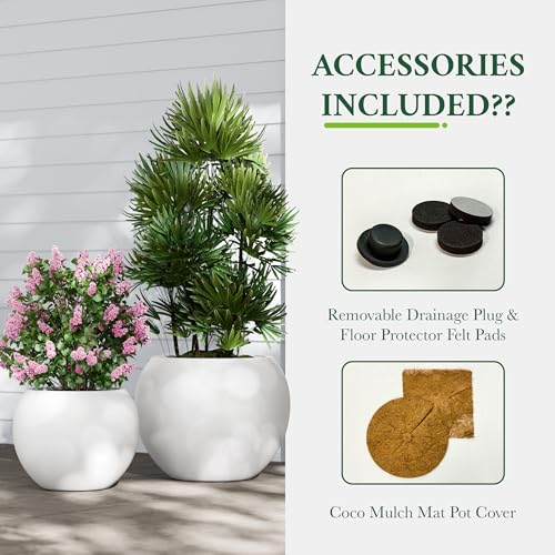 Premium Mt Sherman Fiberstone Sphere Planter for Indoor Outdoor Use