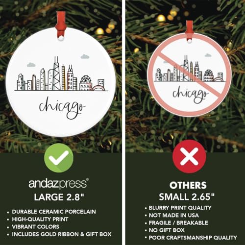 Round Ceramic Porcelain Christmas Tree Ornament Keepsake Gift