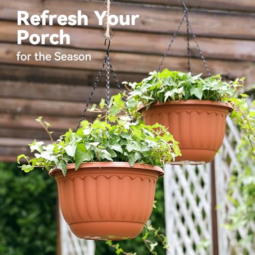 12 Inch Hanging Planters for Outdoor Plants (2 Count)