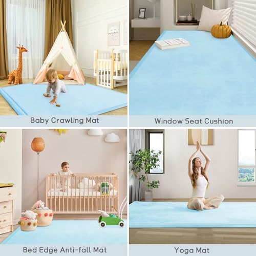 Baby Play Mat for Floor Nursery Muscle Area Rug Playroom Rug 59"x71" Elastic Foam 1.3" Thick Crawling Mat for Babies