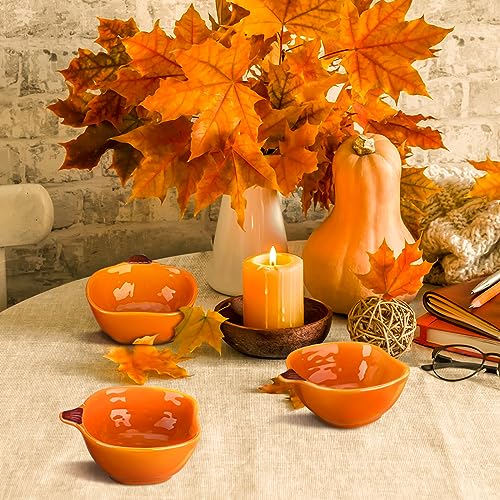 Fall Pumpkin Ramekins 6 oz Oven Safe Ceramic Bowls (8 Count)