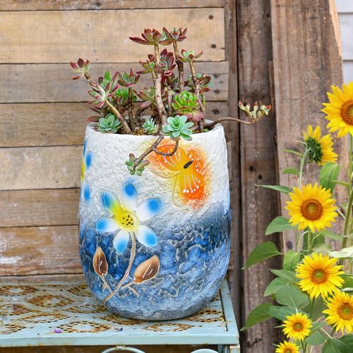 10.6 Inch Hand Painted Ceramic Succulent Plant Pot