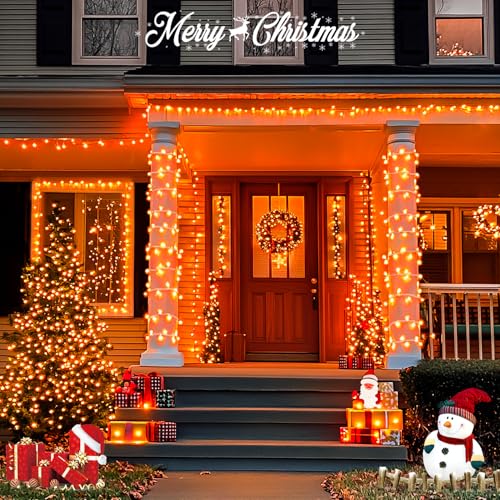 163FT 8 Modes 500 LED Orange Halloween Lights Outdoor with Remote (163 Foot)