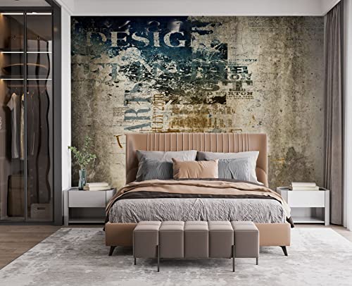 Retro Graffiti wall Mural Wallpaper for Bedroom 178" x 117" (144.6 Sq Ft)