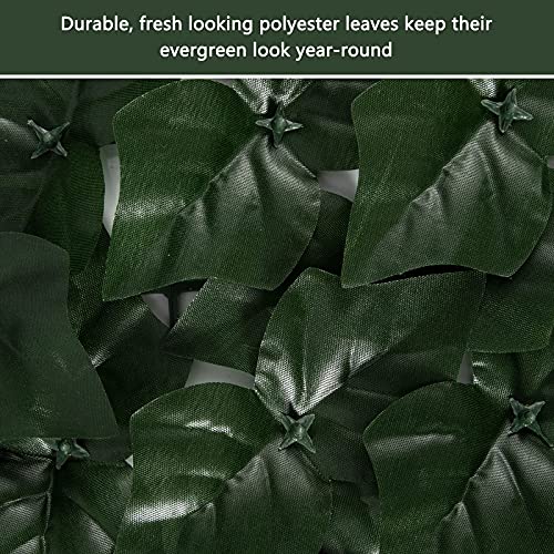 Faux Ivy Fence Privacy Screen Outdoor Expandable Artificial Greenery Roll Fake Hedge Wall Patio Green Plastic Leaf Plant Vine Grass Panels Gate Covering for Garden Yard Balcony (32 Sq Ft)