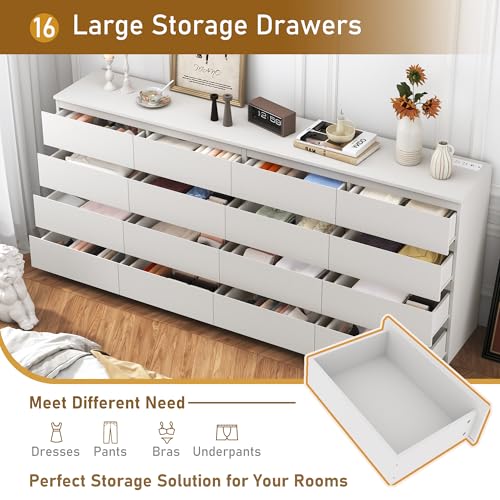 jiteentaro White Malm Dresser for Bedroom