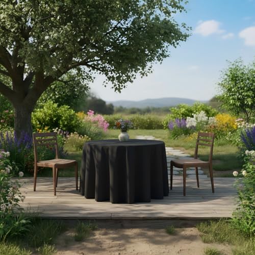 70 Inch Black Tablecloths for Round Tables