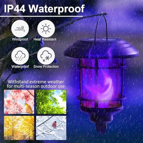 Solar Purple Flame Wall Lanterns (2 Count)