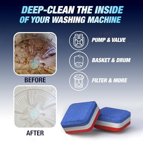 Washing Machine Cleaner 28 Pack & Dishwasher Cleaner Tablets 28 Pack Bundle (56 Count)