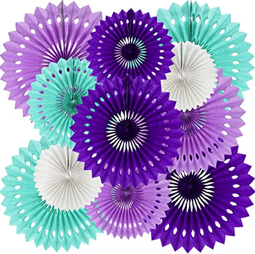 Honeycomb Round Paper Fan Lavender Purple Hanging Party Decoration (11 Count)