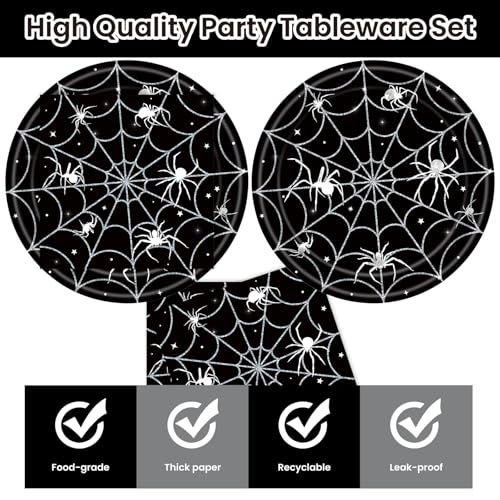 40Pcs Halloween Paper Plates and Napkins Party Supplies (40 Count)