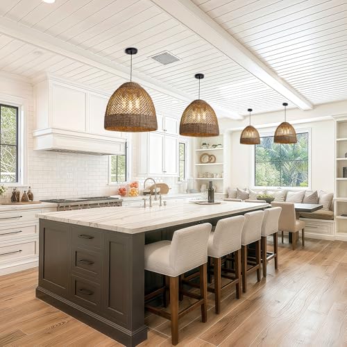 19" Rattan Pendant Light
