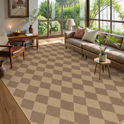 Checkered Easy Jute Dining Room Rug