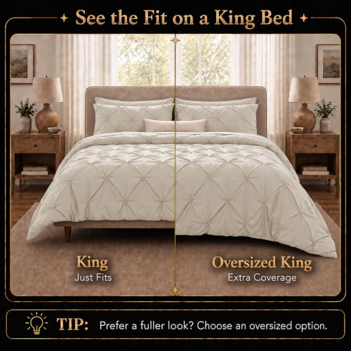 Oversized King Comforter Set Beige