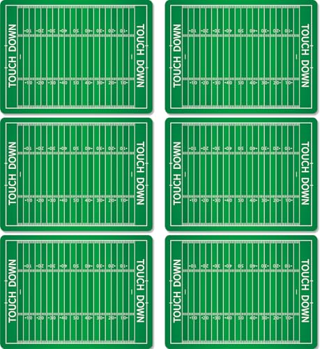Football Placemats Set of 6 Sports Plastic Table Mat 17×13×0.04in (6 Count)