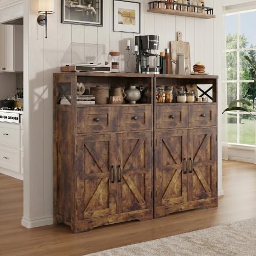 Farmhouse Storage Cabinet Set of 2 (2 Count)