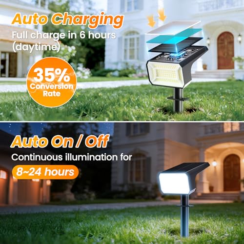 4 Pack Solar Spot Lights Outdoor Waterproof IP67 (4 Count)