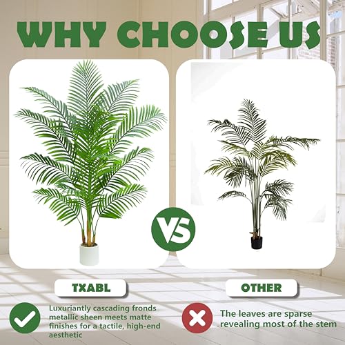 2 Pack Artificial Palm Tree Indoor Plant 6FT Tall Fake Tropical Palm Tree in Pot