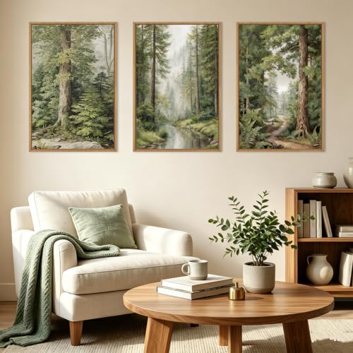 Misty Forest Green Canvas Wall Art